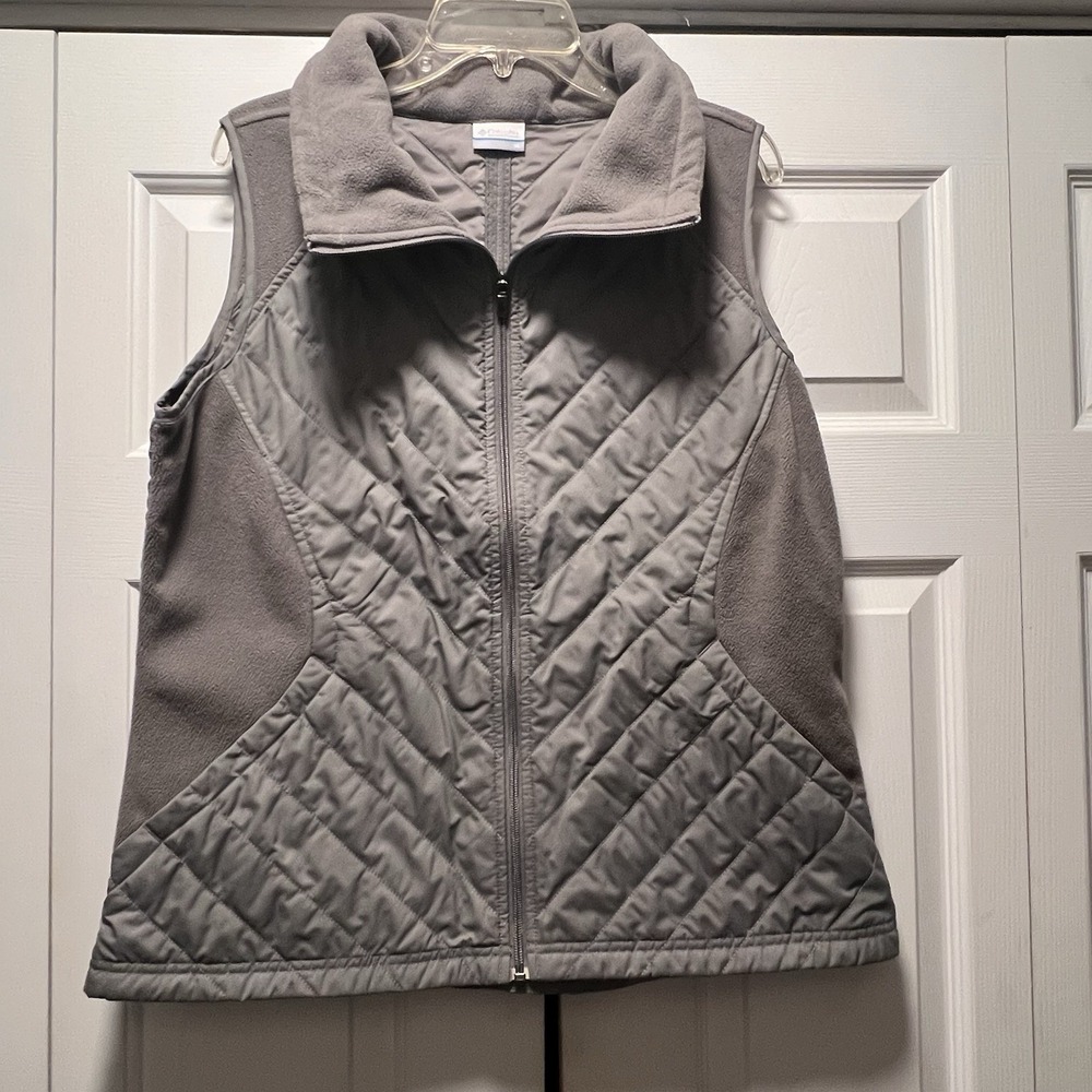 Columbia Full Zip Women's XL Fleece Vest Gray AL1007